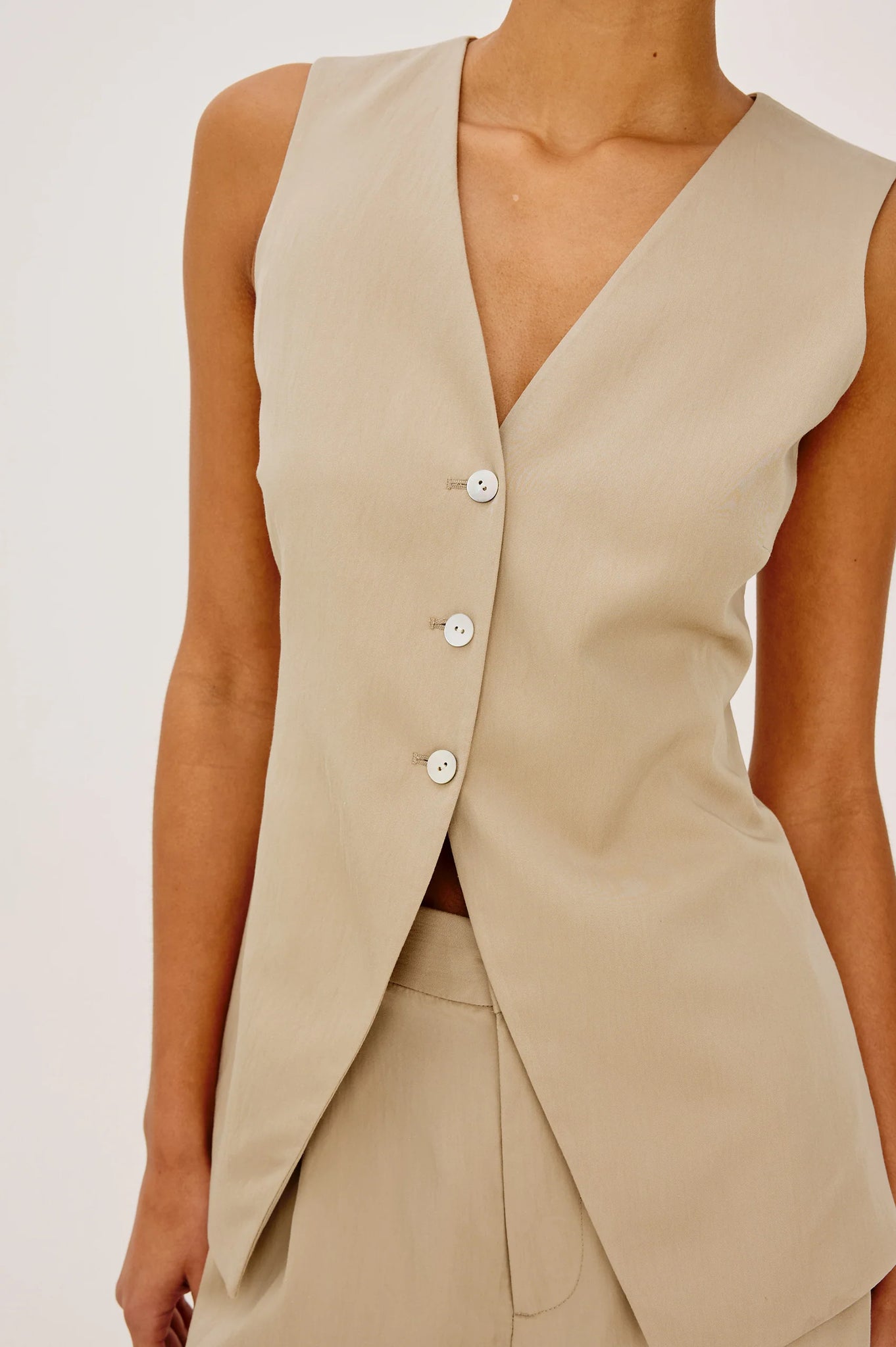 Mylah Vest in Almond