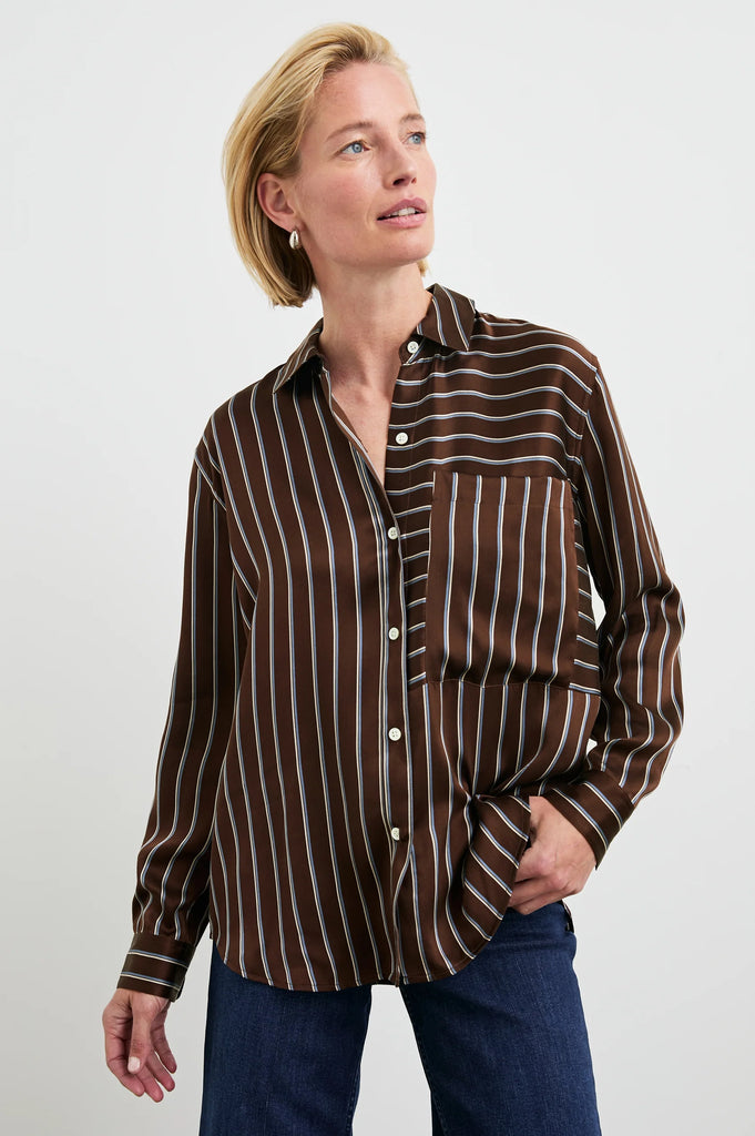 Spencer Shirt in Baltic White Stripe