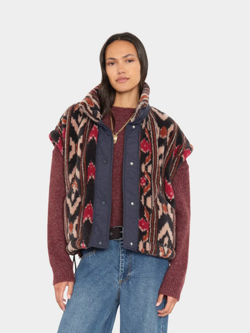 Ravena Vest in Black Ikat