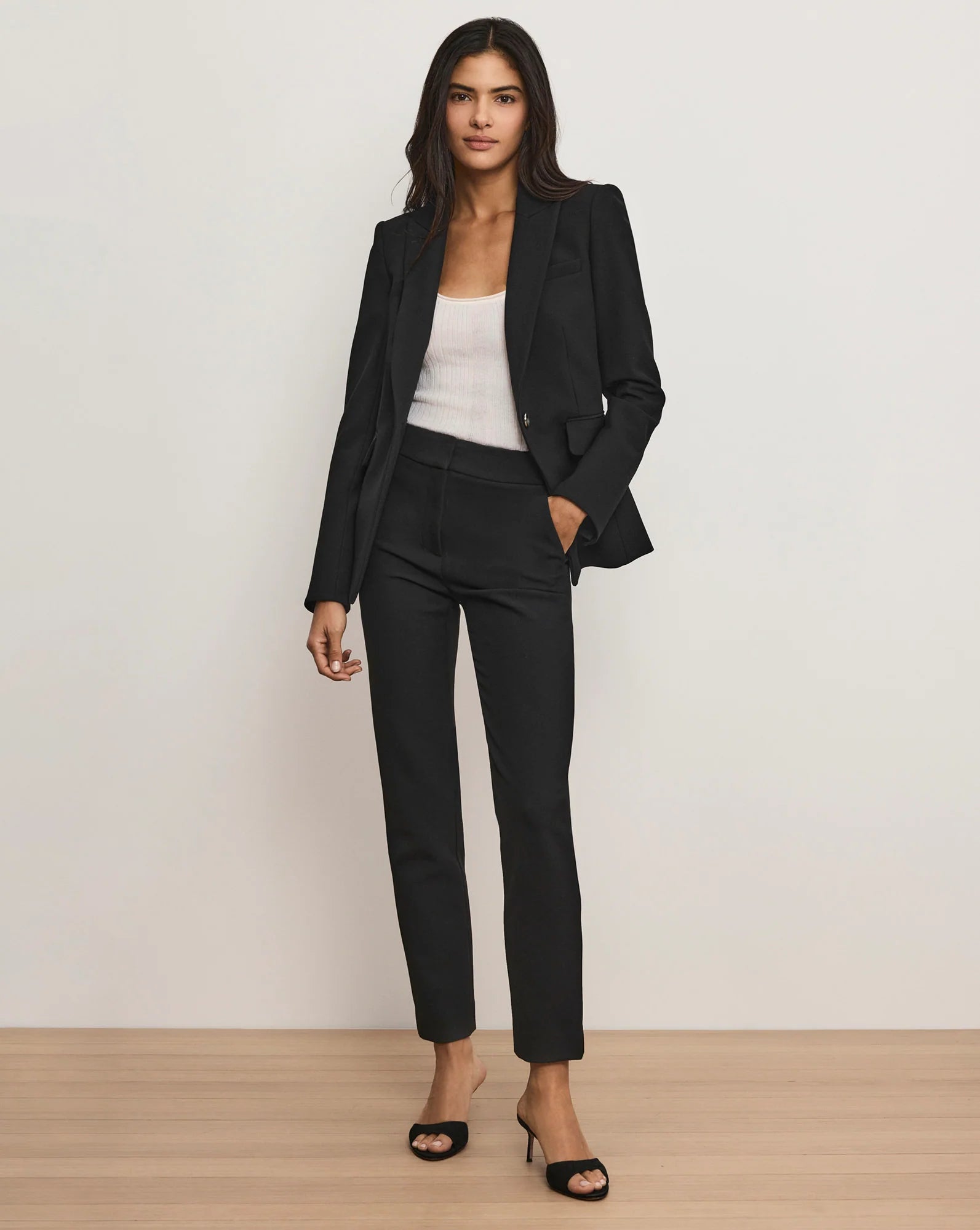 Renzo Clean Waistband Pant in Black
