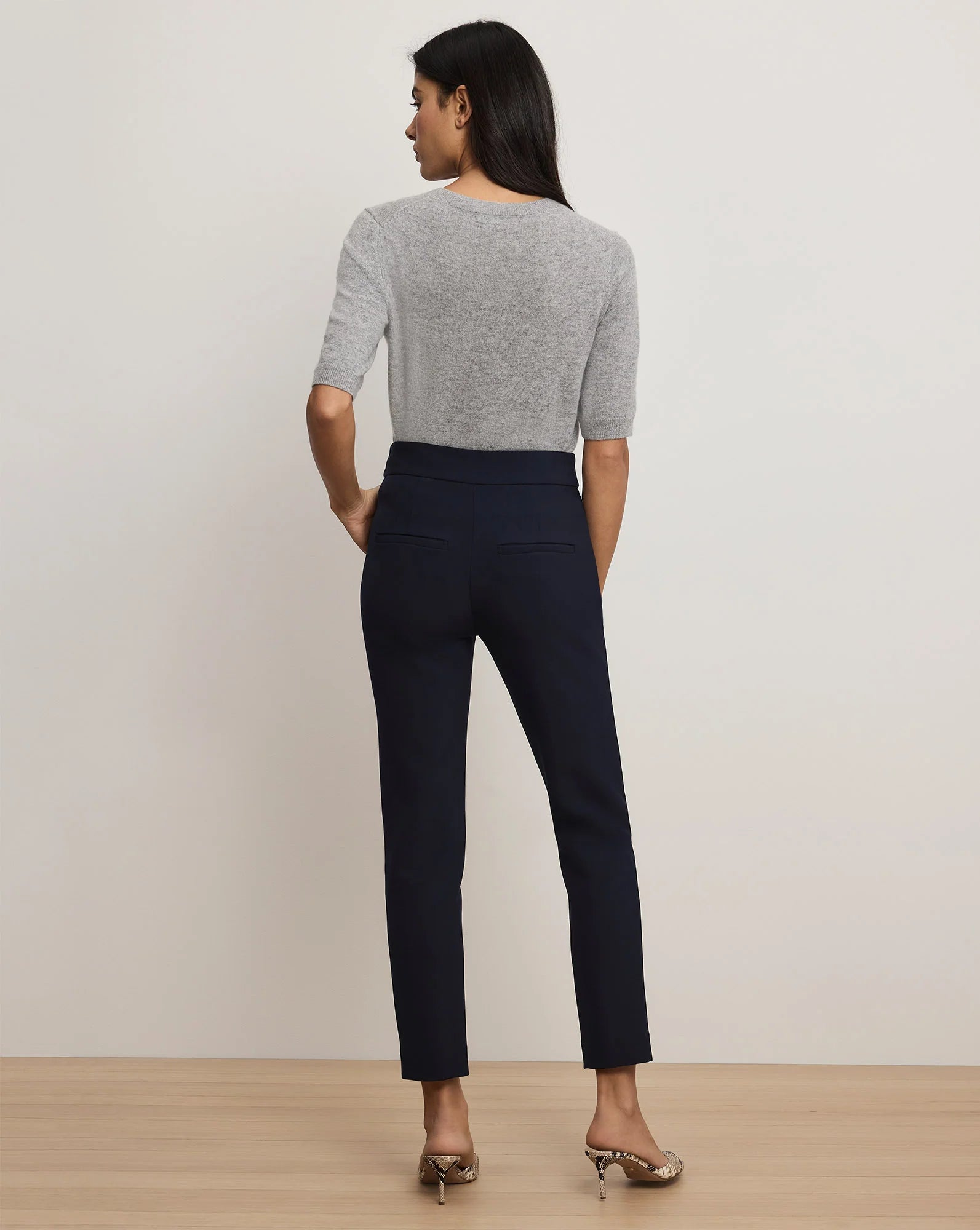 Renzo Clean Waistband Pant in Navy