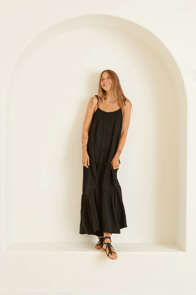 Melanie Dress in Black Silk