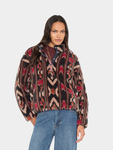 Ridge Pullover in Black Ikat