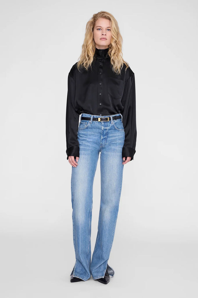 Scott Cropped Shirt in Black