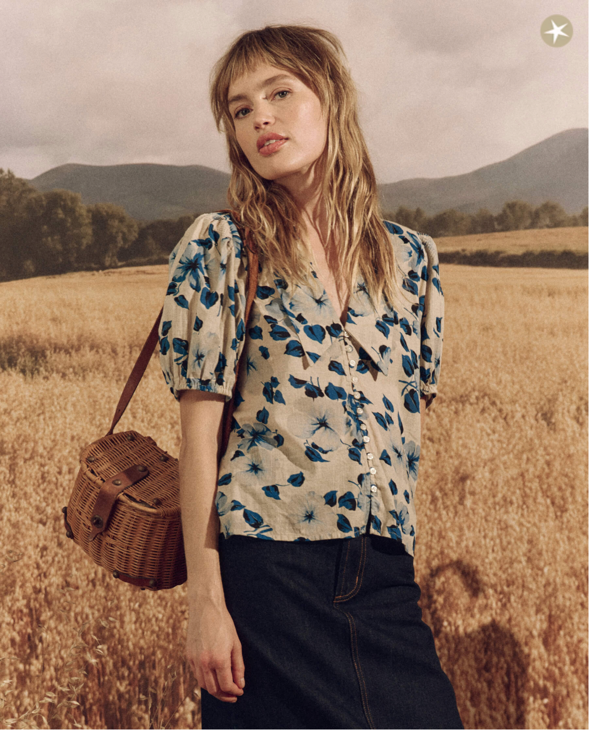 The Fairway Top. Deep Meadow Floral