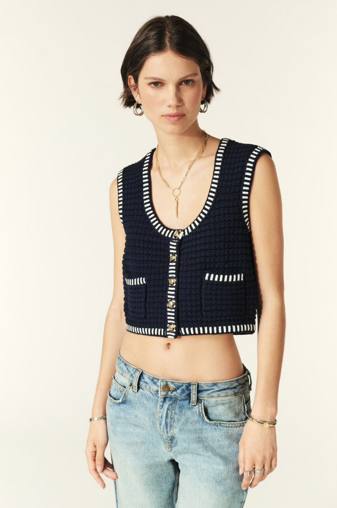 Gustave Sleeveless Vest. Marine