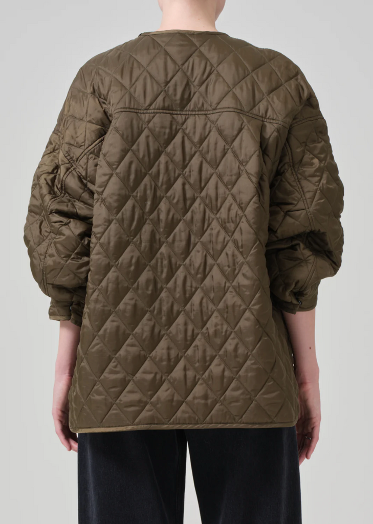 Huntleigh Quilted Coat in Army