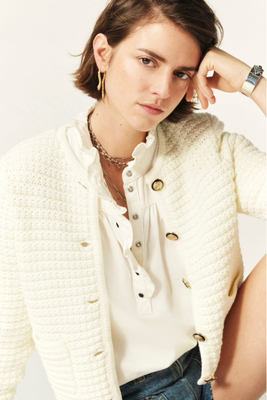 Gaspard Cardigan. Ecru