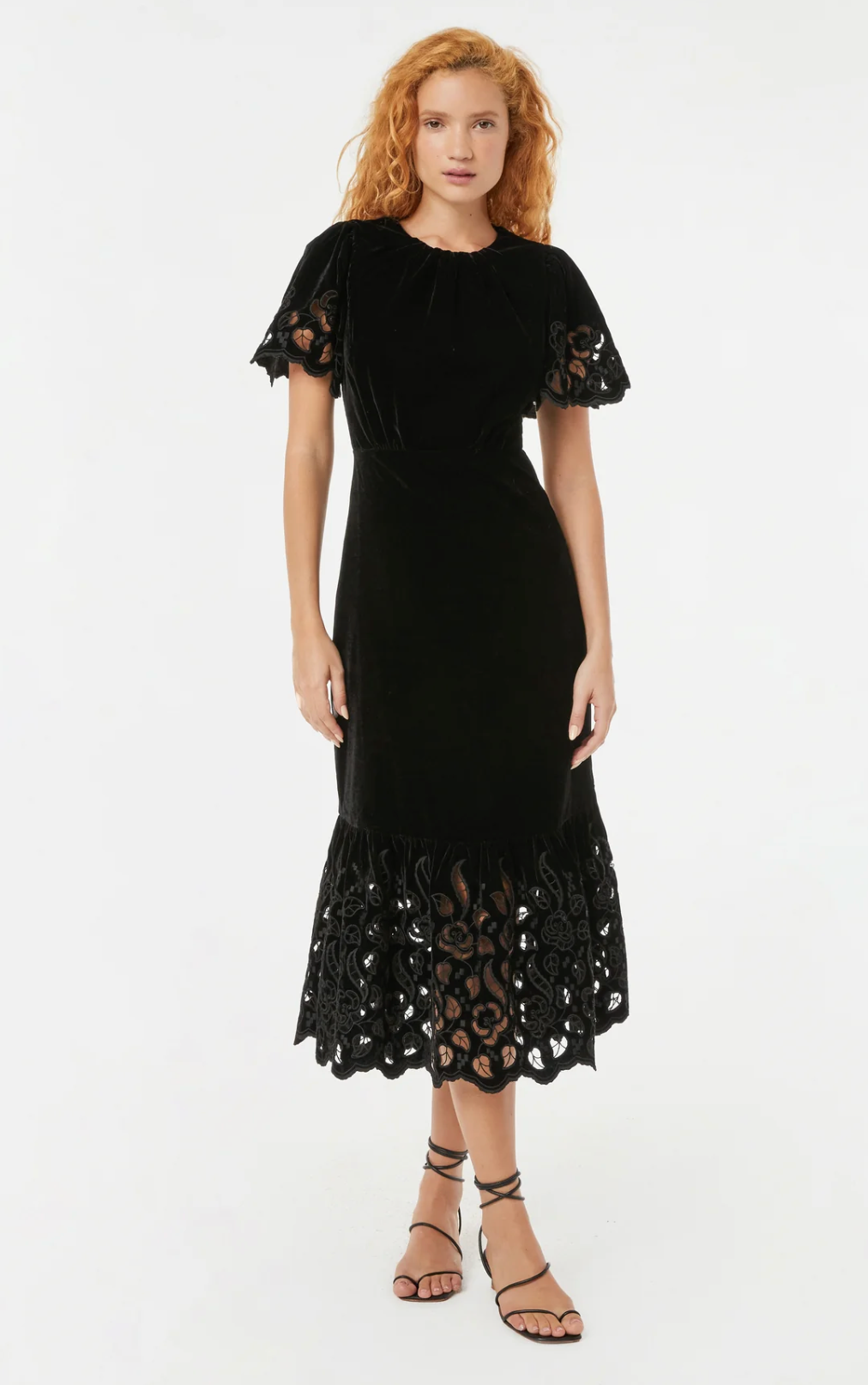 Nicolette Dress in Ink Sandy Eyelet