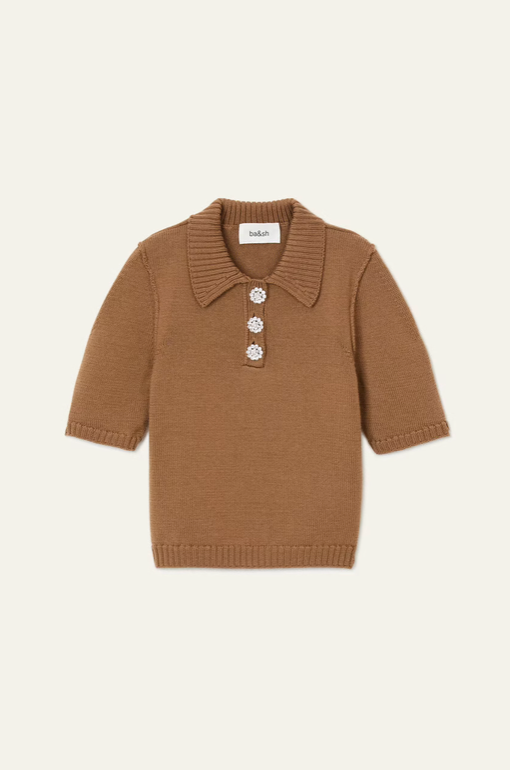 Tylak Short Polo Shirt. Camel