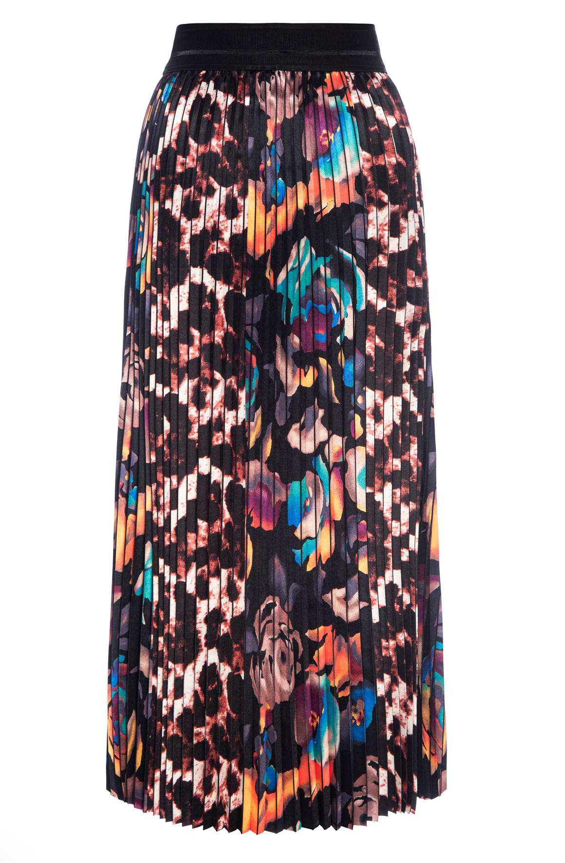 Electric Garden Pleated Skirt in Leopard Floral