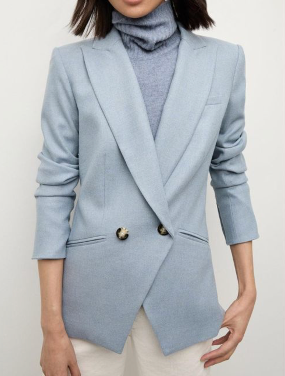 Cropped Rickie Dickey Jacket in Heather Smoke Blue