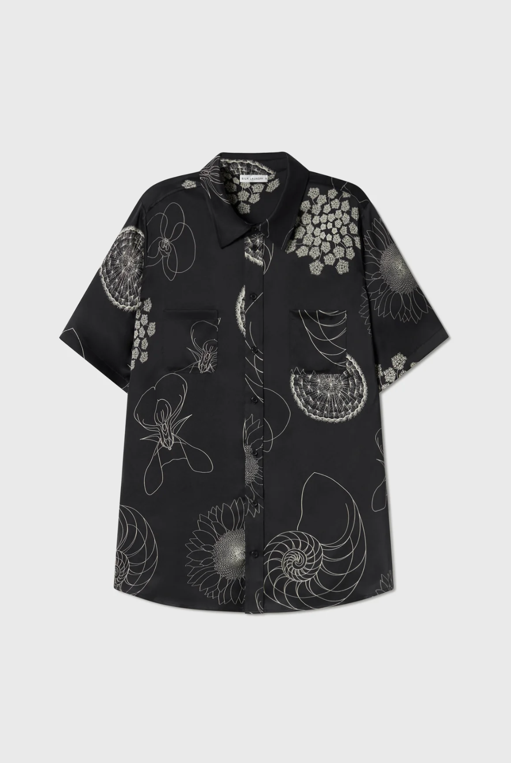 Short Sleeve Boyfriend Shirt in Fibonacci Black