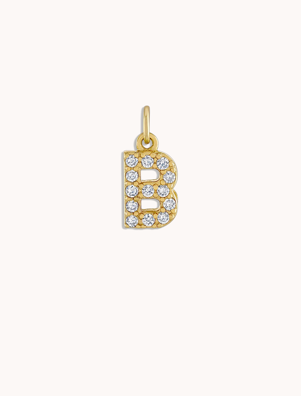Crystal Letter Charm in Gold