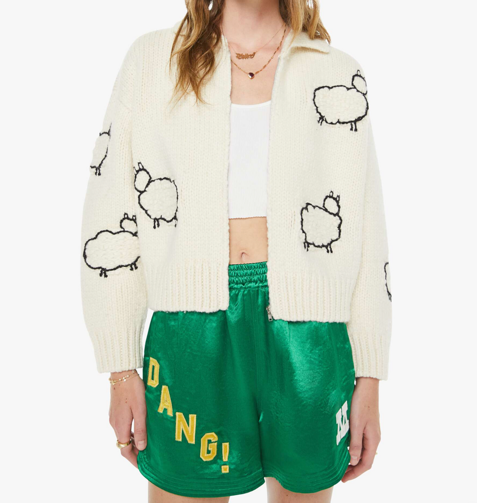 The Crop Raquette Cardigan in Wool Plus The Gang