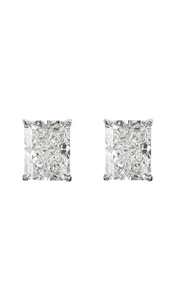 Crushed Ice Stud in White Rhodium and Clear Crystals