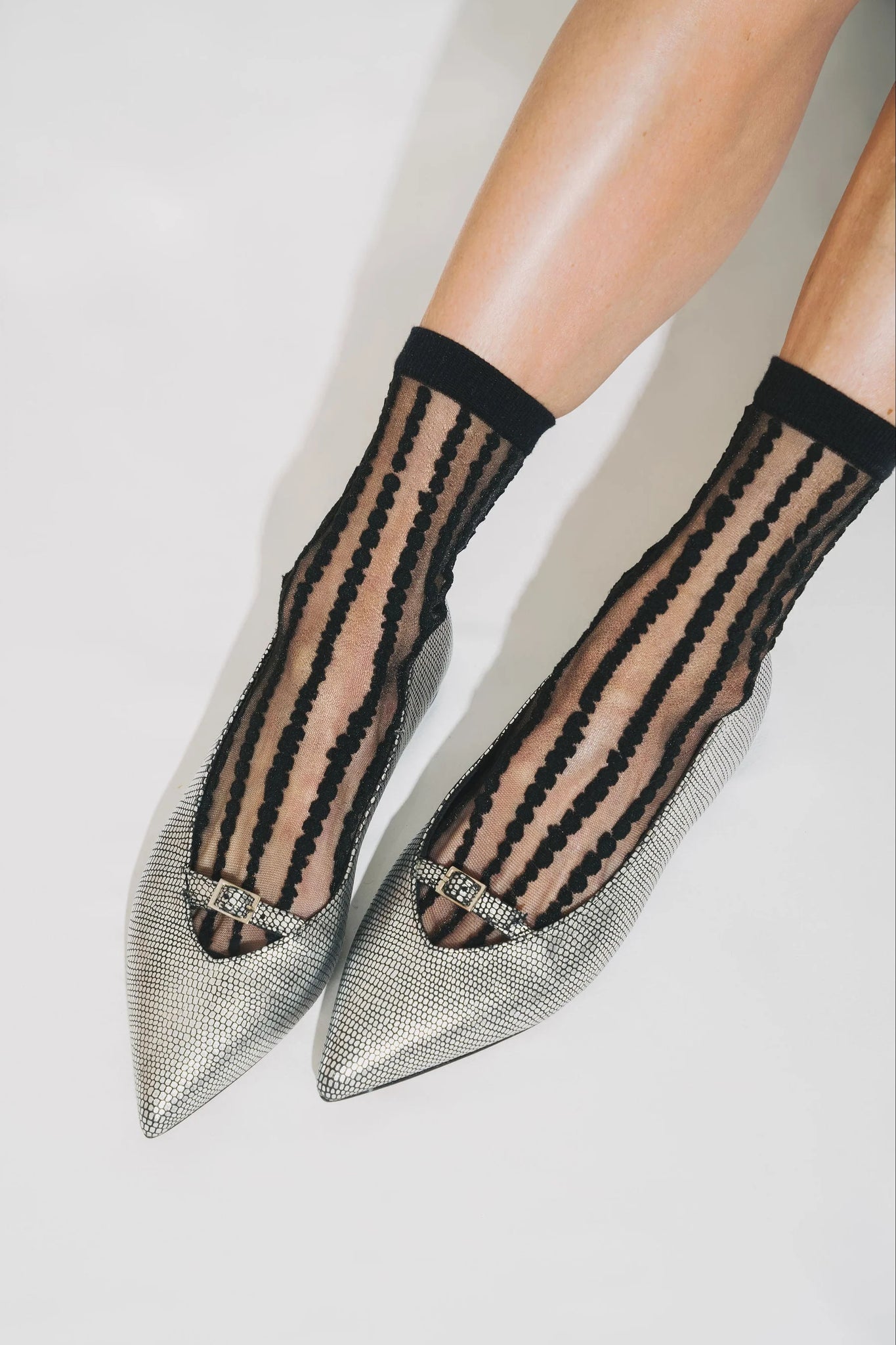 Sheer Bubble Socks in Black