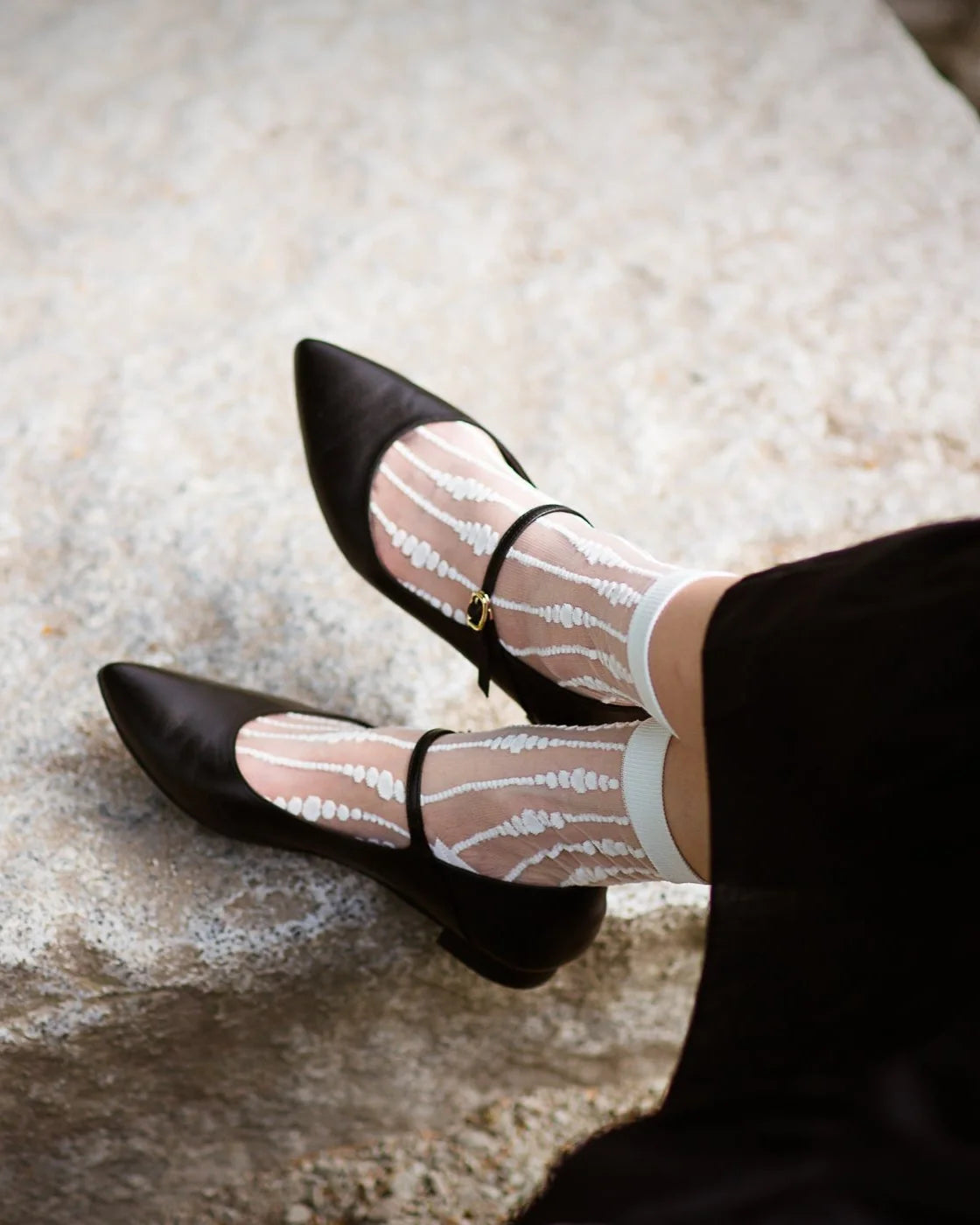 Sheer Bubble Socks in Ivory
