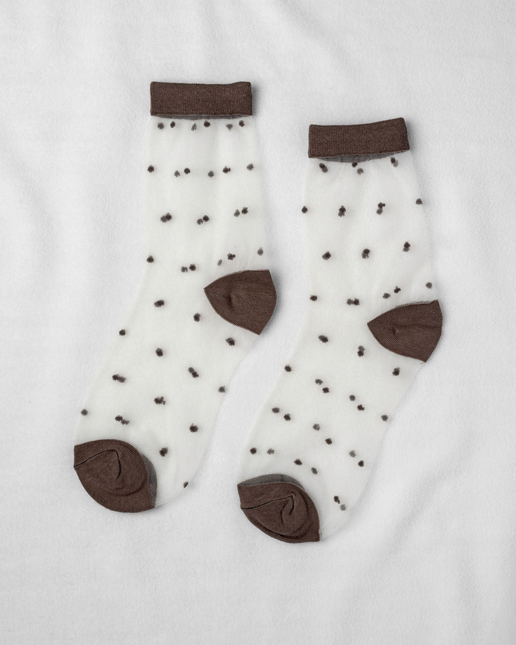 Sheer Dot Socks in Cocoa