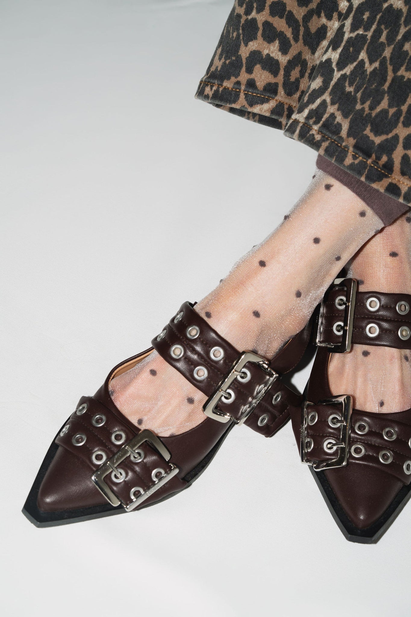 Sheer Dot Socks in Cocoa