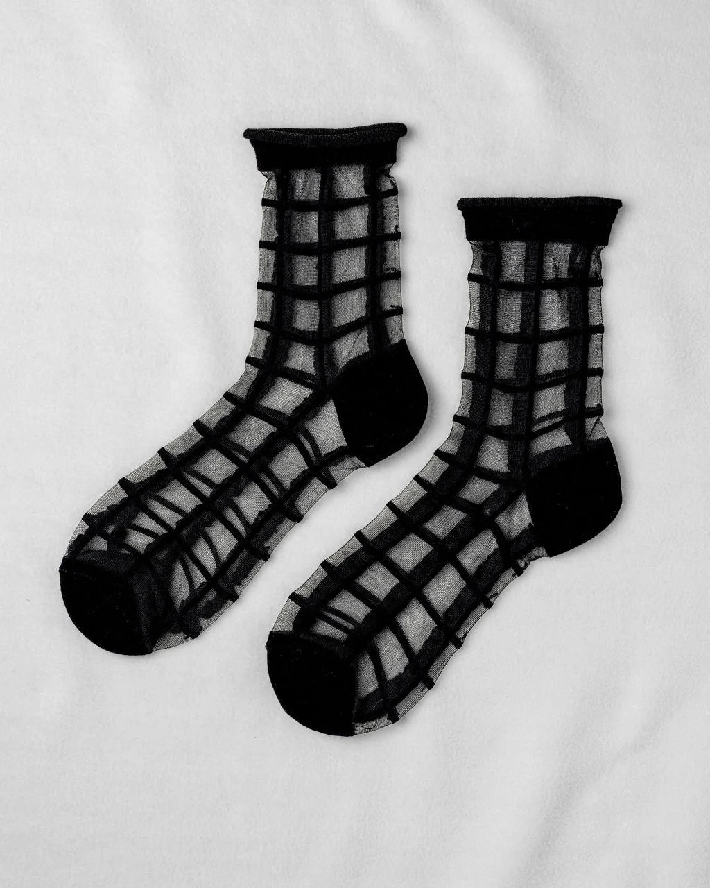 Sheer French Window Socks in Black