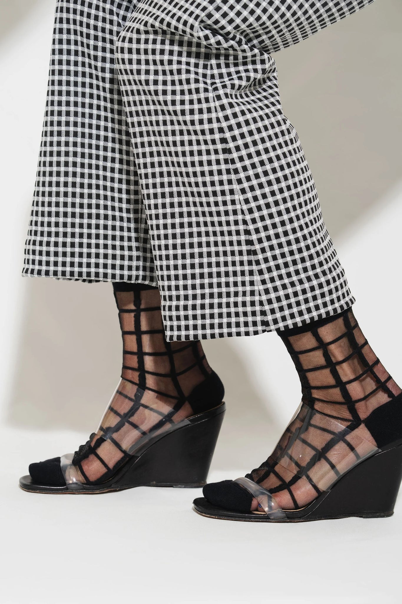 Sheer French Window Socks in Black