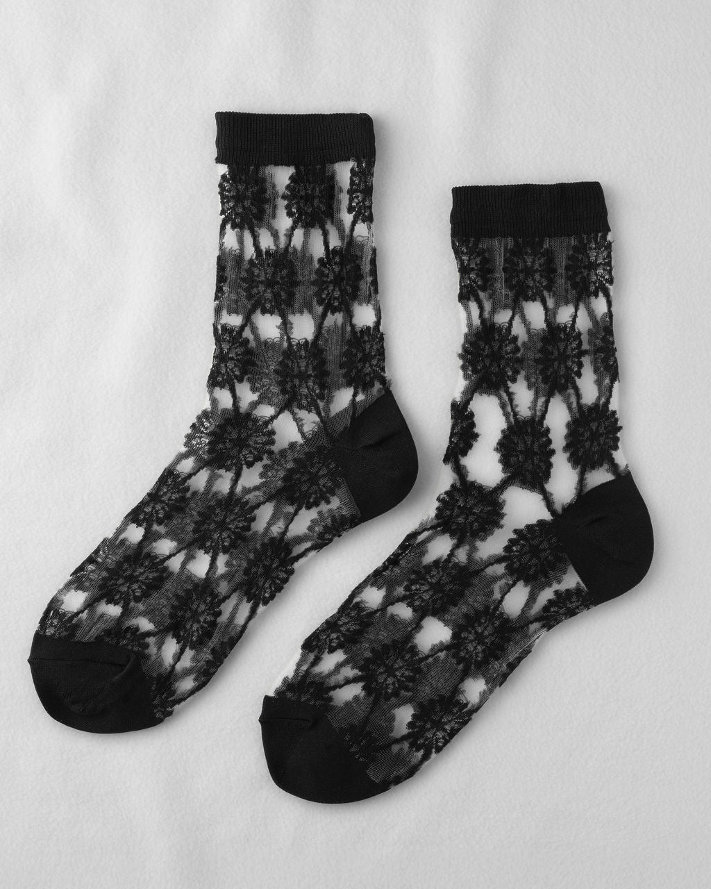 Sheer Medallion Socks in Black