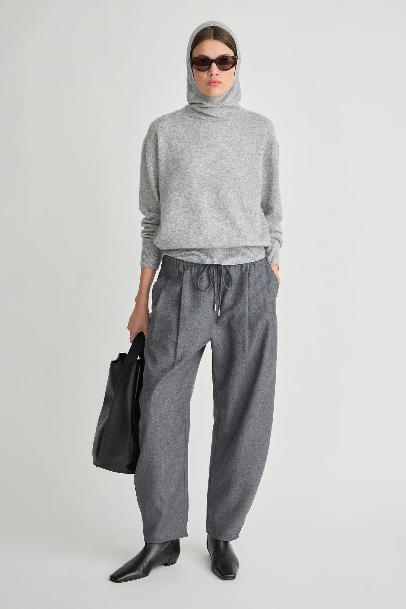 Softest Tissue Snoody Hood in Heather Grey