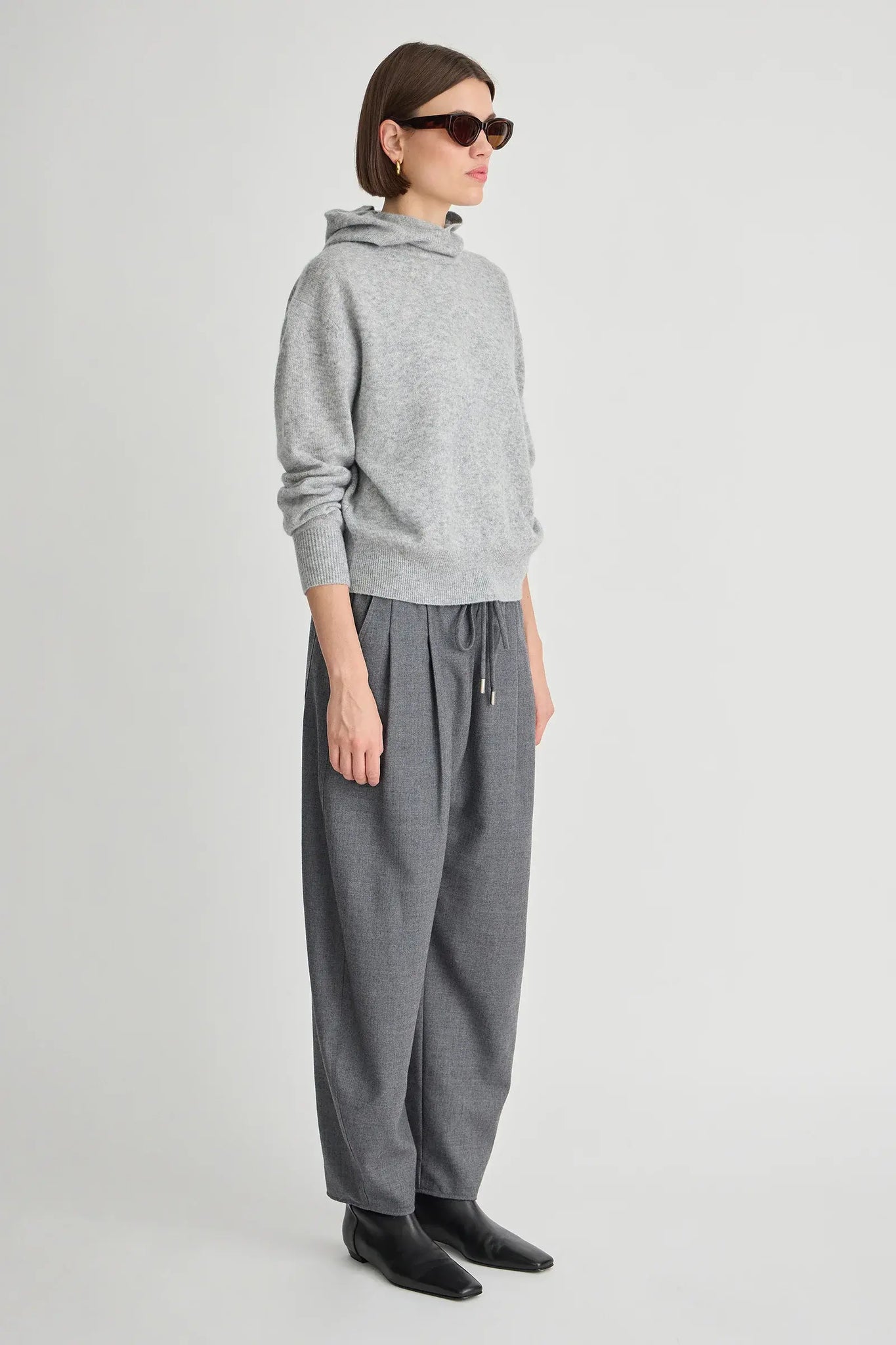 Softest Tissue Snoody Hood in Heather Grey