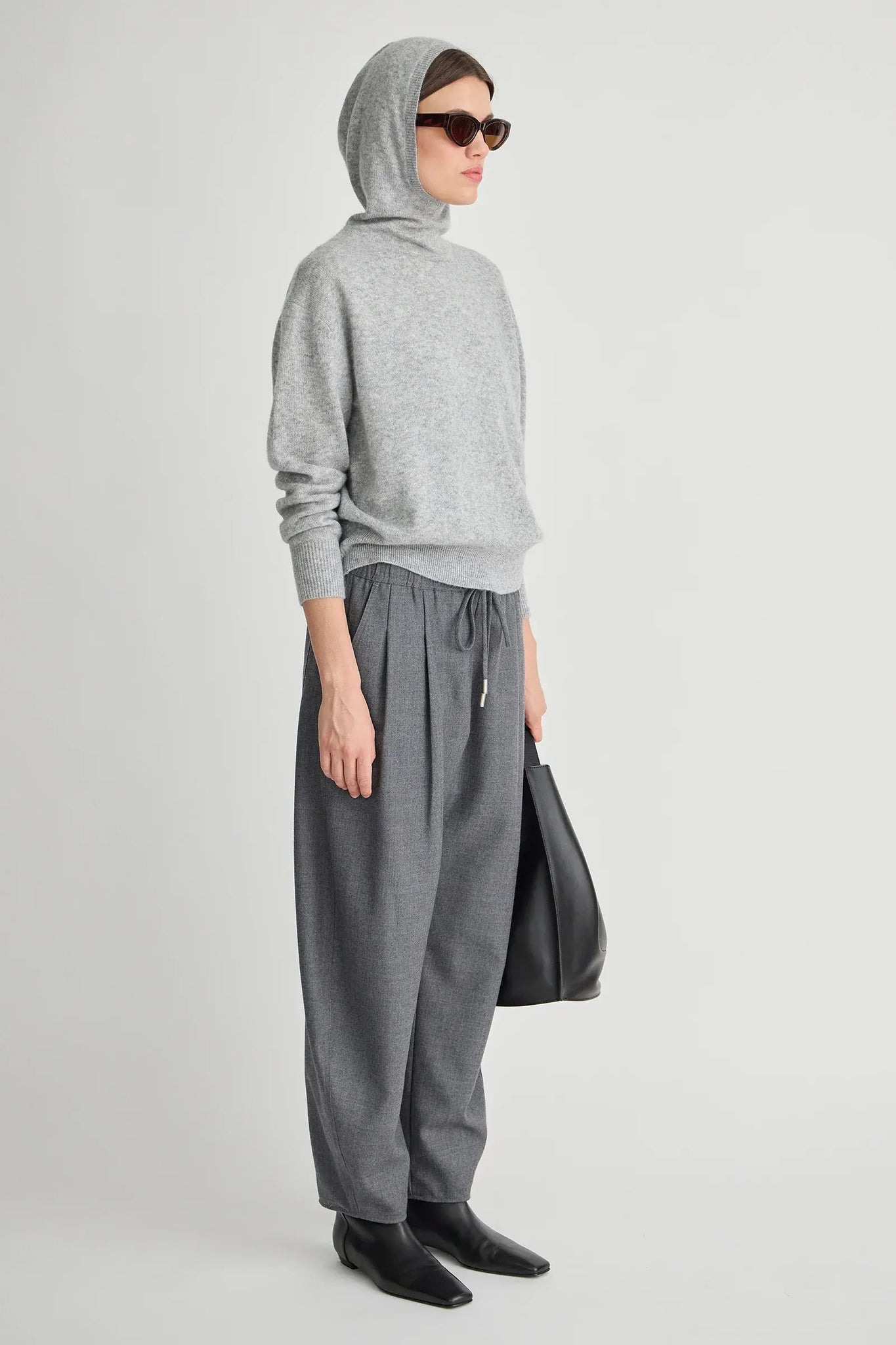 Softest Tissue Snoody Hood in Heather Grey