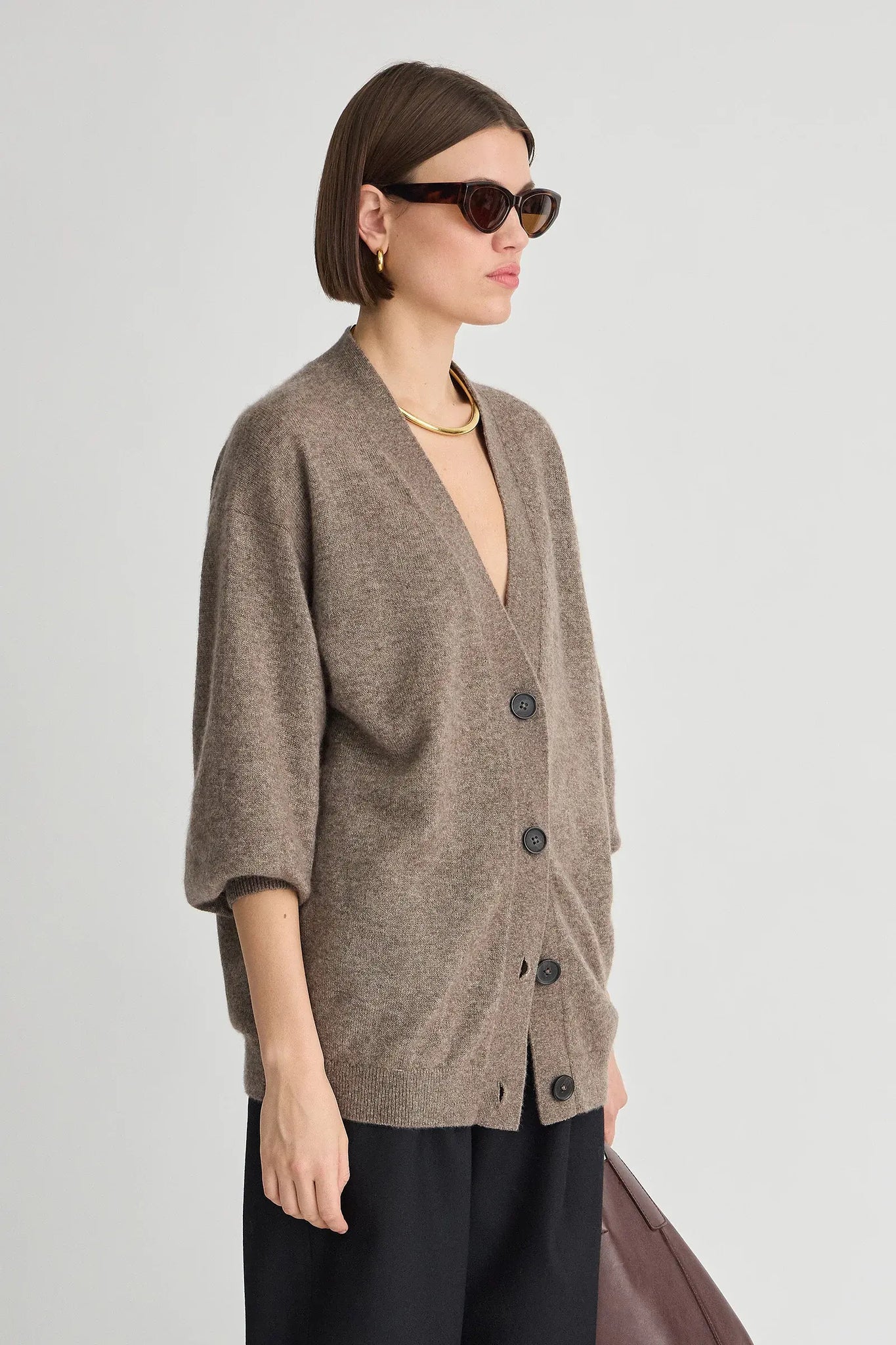 Softest Tissue Weight Cardigan in Hazelnut
