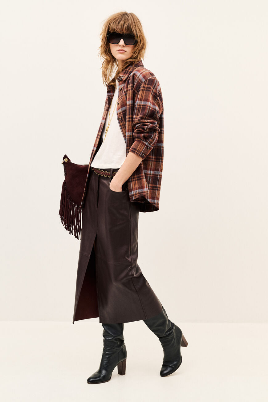 Solene Classic Skirt. Aubergine