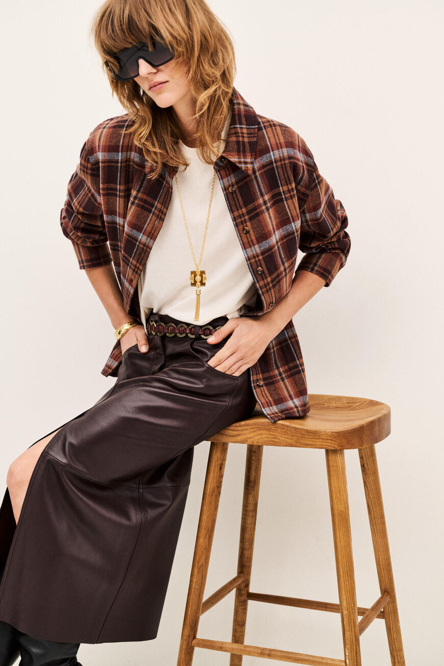 Solene Classic Skirt. Aubergine
