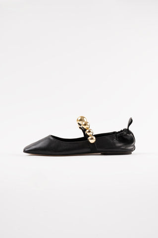 Flamenca Black Leather Ballerina