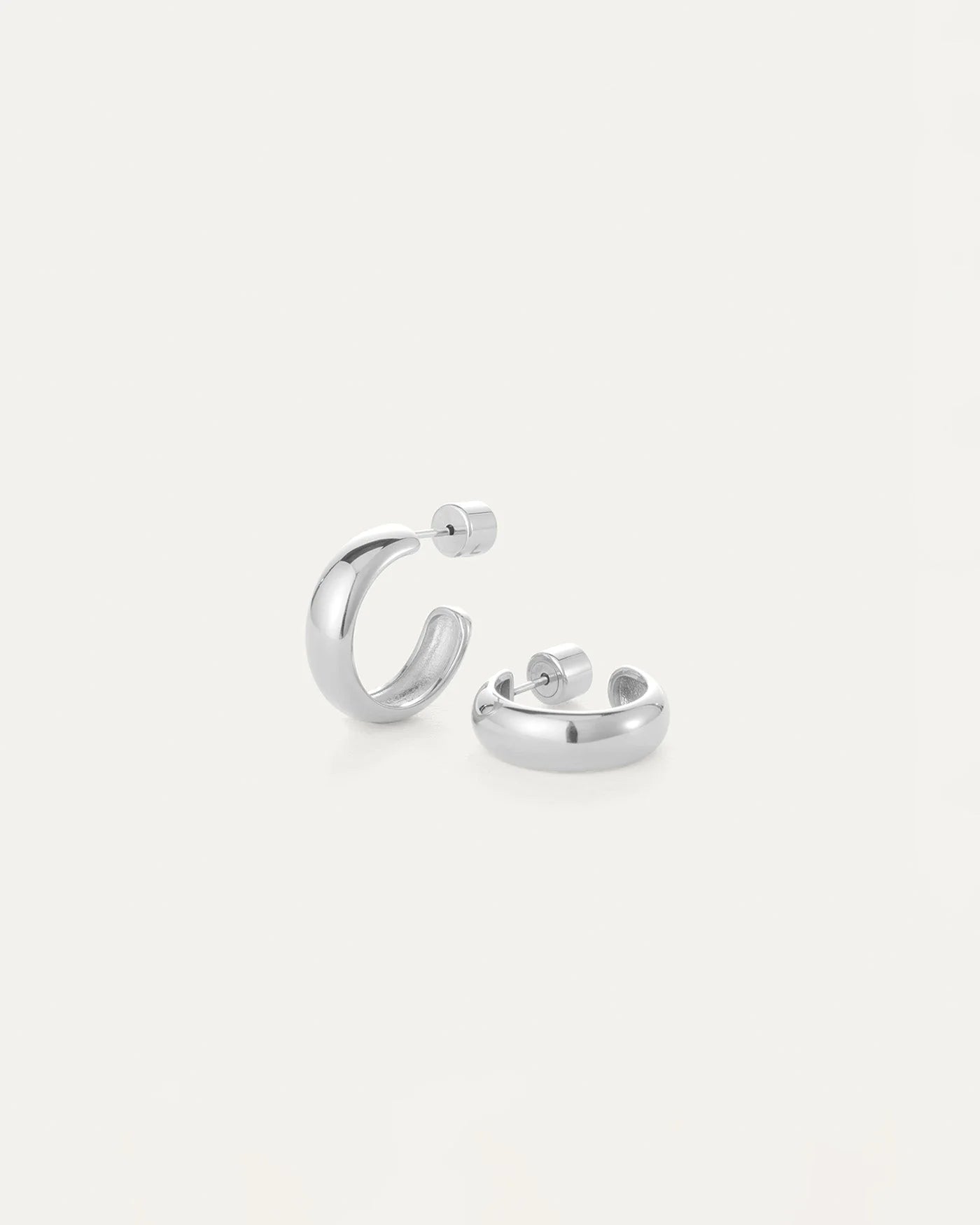 Staple Hoop Earrings Small in Silver