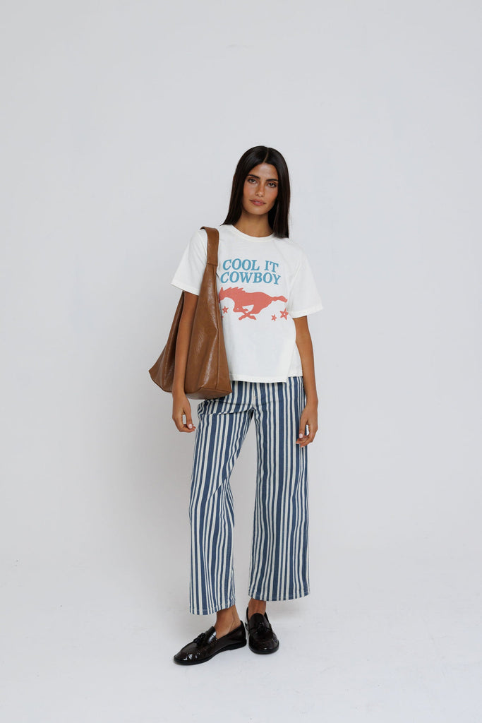 Cool It Cowboy Everyday Tee in Off White