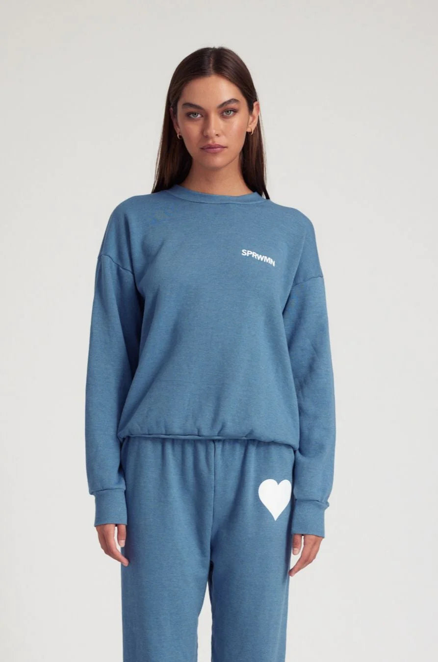 Tiny Logo Sweatshirt in Chambray Blue