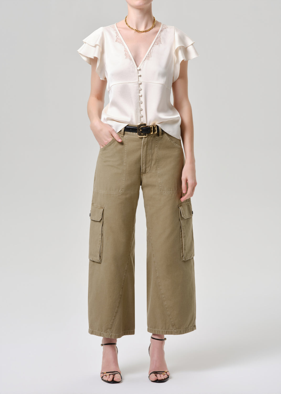 Thassos Twisted Seam Utillity Pant in Bezal