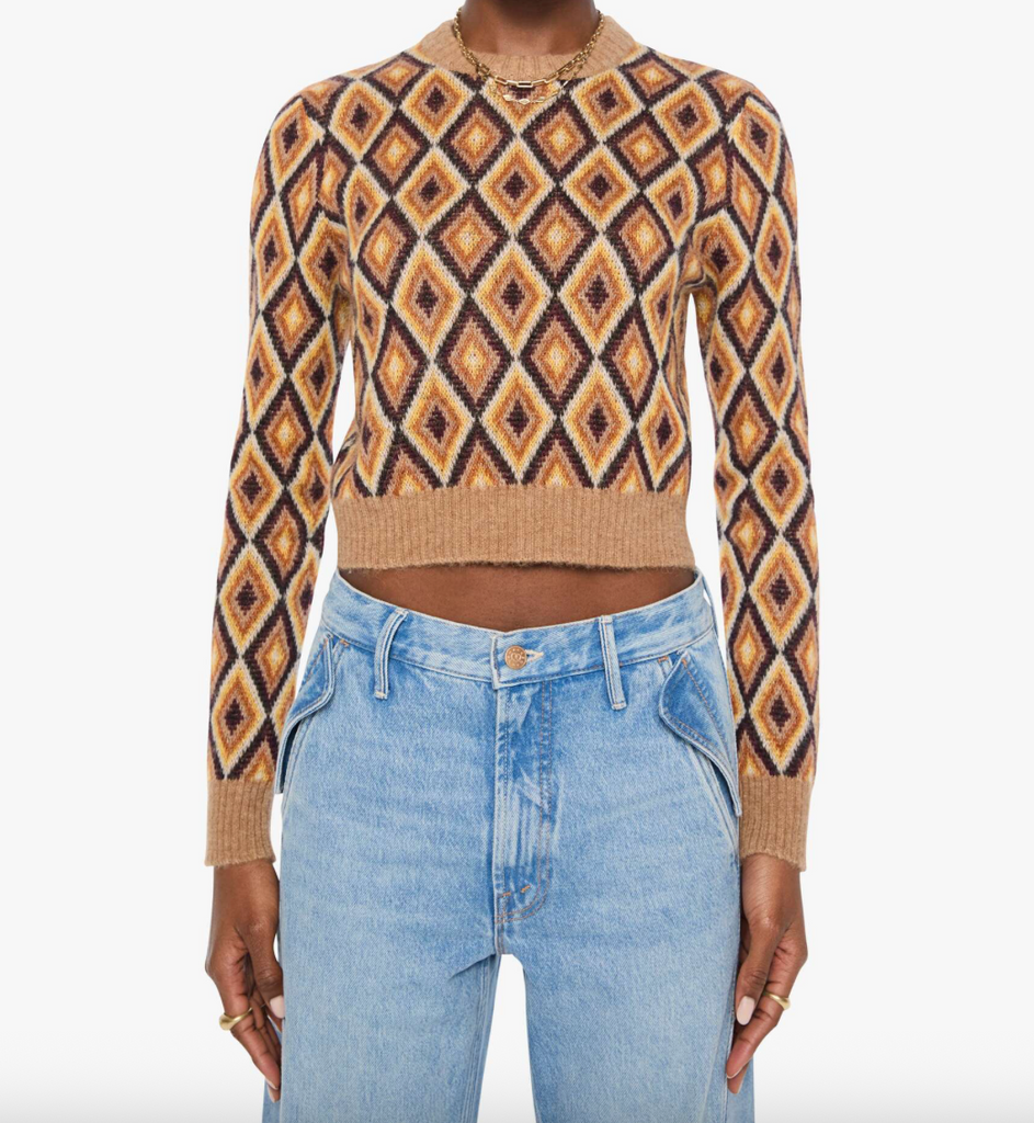 The Crop Jumper in Beeswax and Caramel Café