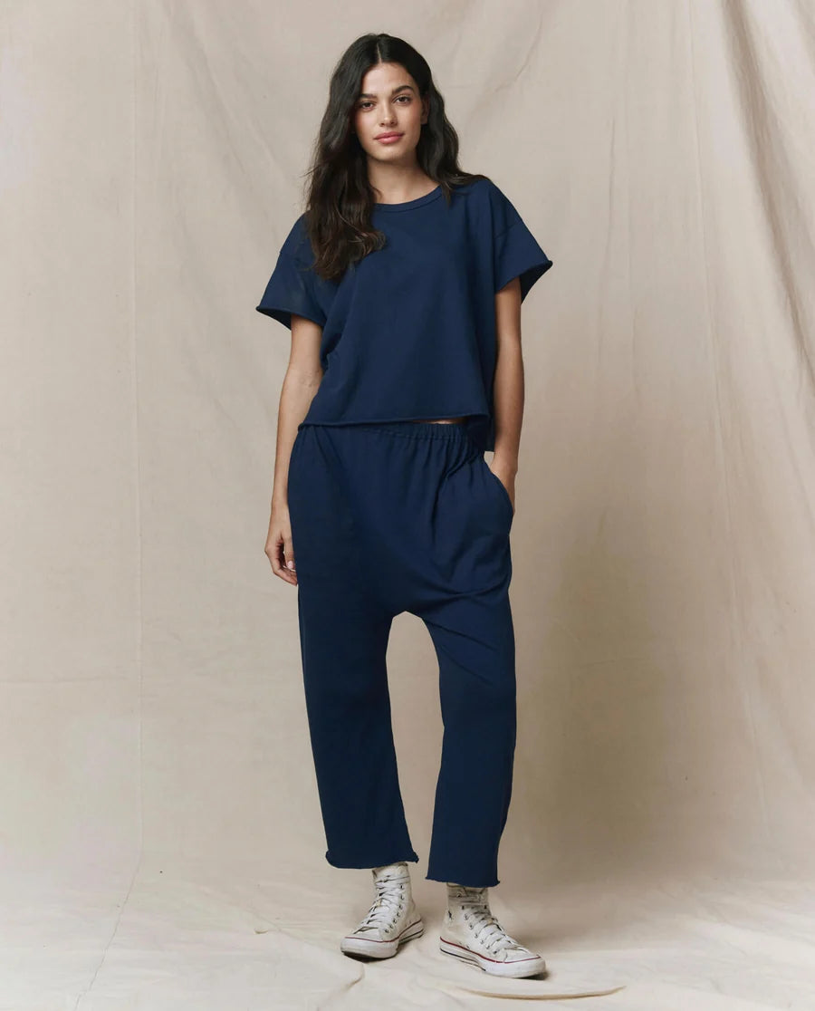 The Crop Tee. True Navy