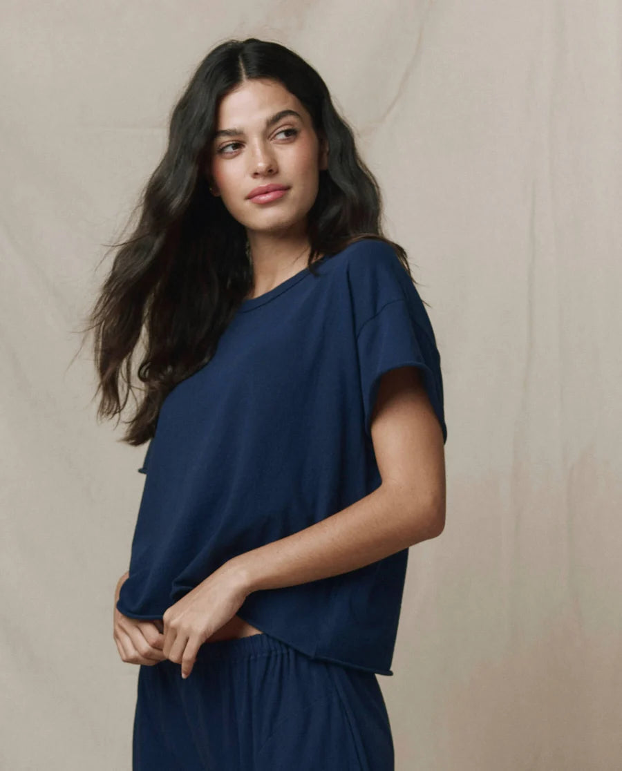 The Crop Tee. True Navy