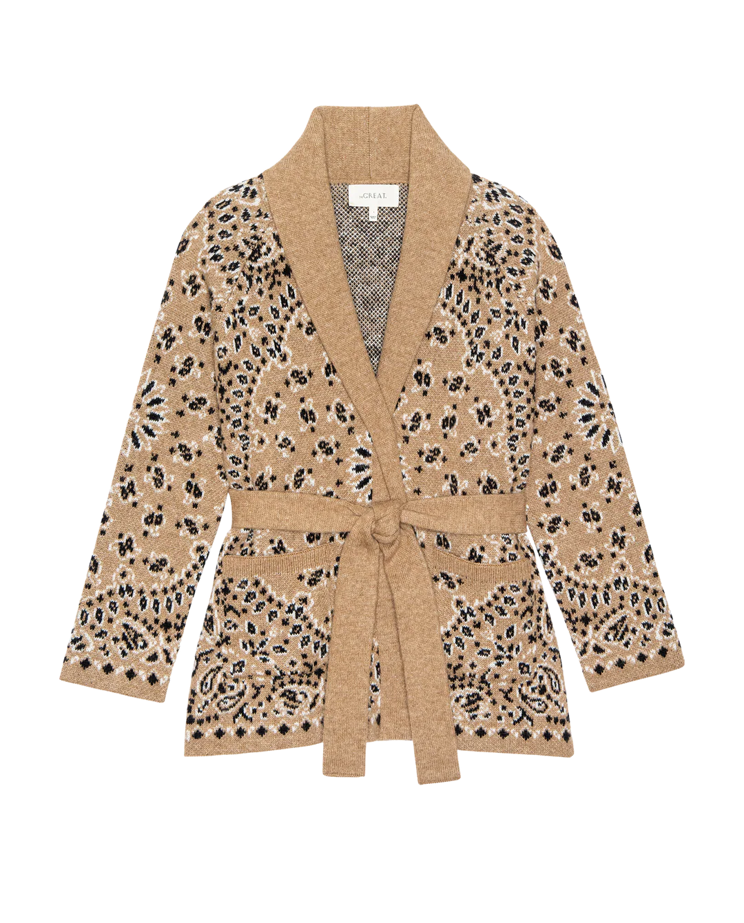 The Bandana Riding Cardigan. Camel