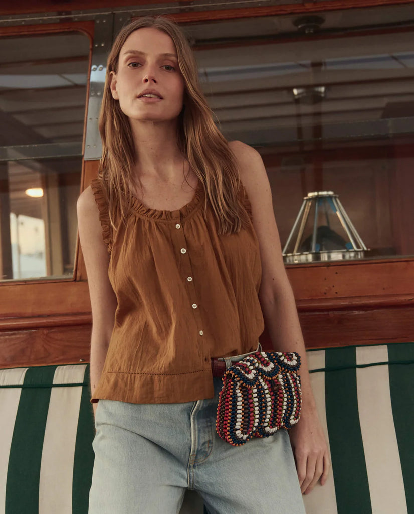 The Beaded Clutch. Cabana Stripe