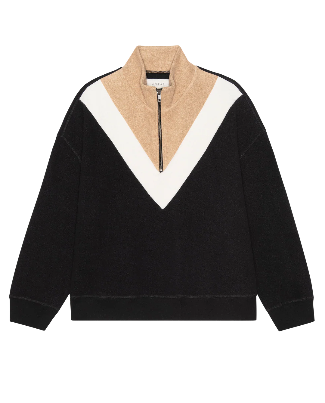 The Colorblock Plush Chalet Sweatshirt. Almost Black