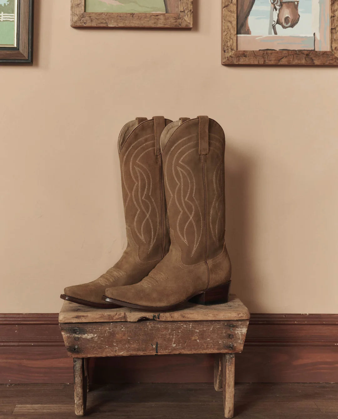 The Cowboy Boot (Suede). Tan
