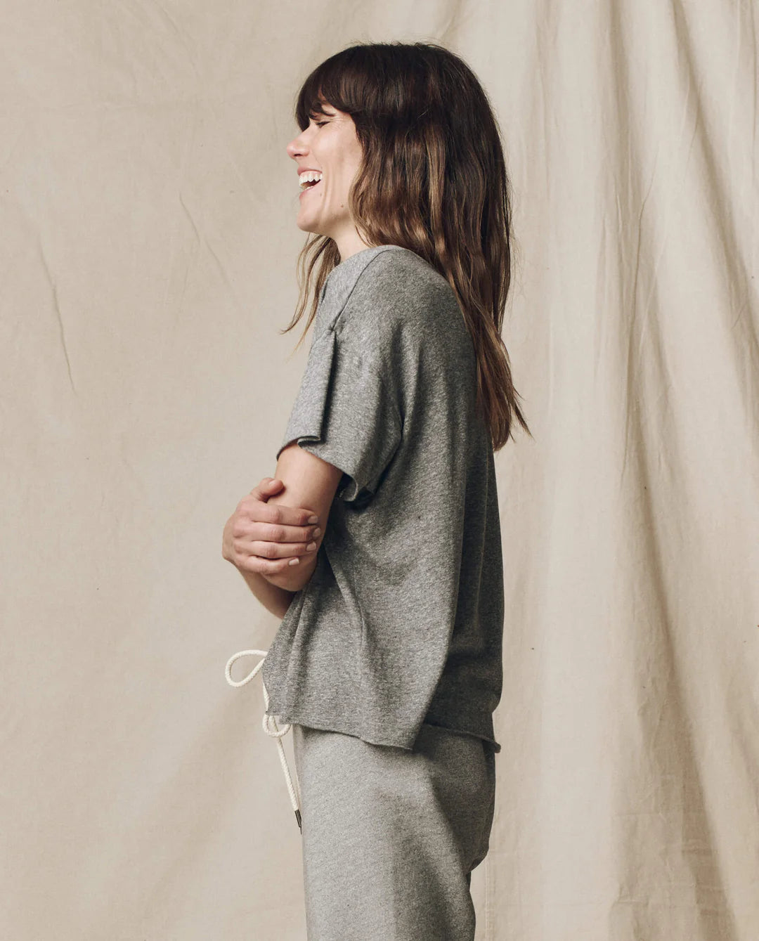 The Crop Tee. Heather Grey
