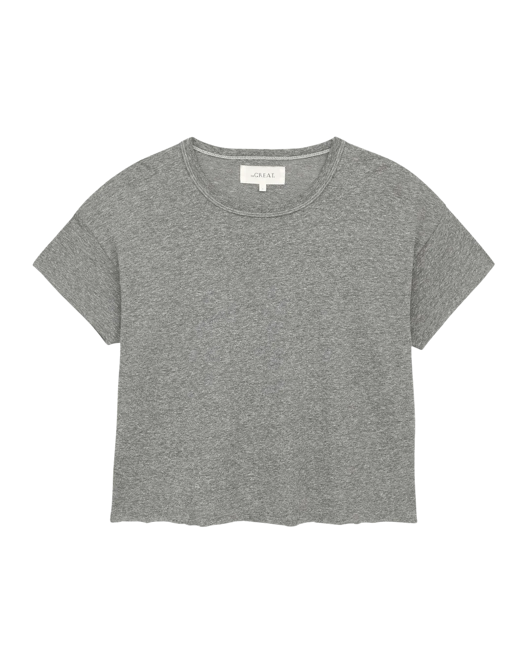 The Crop Tee. Heather Grey