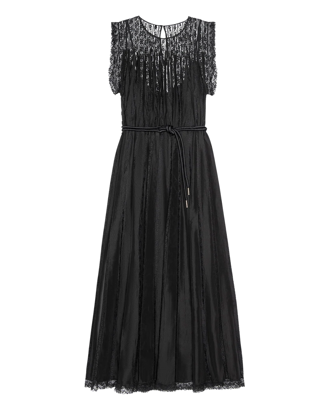 The Keepsake Lace Column Dress. Black