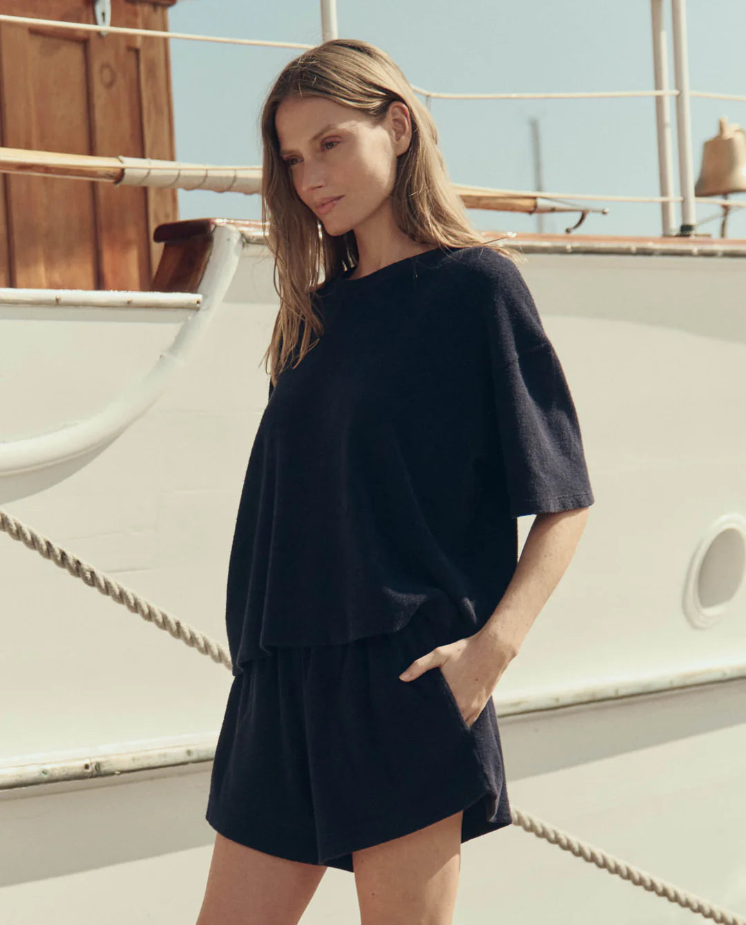 The Micro Terry Swing Short. Navy