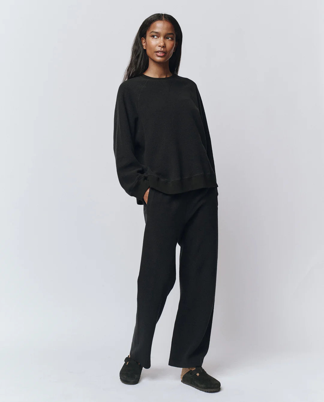The Plush Slouch Sweatshirt. Almost Black